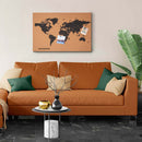 Pannello Bacheca Mappamondo Globo in Sughero 60x40cm da Parete con 10 Puntine-3