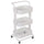 Carrello Trolley Cucina in Metallo 3 Ripiani 43x36x85 4 Ruote Salvaspazio Bianco