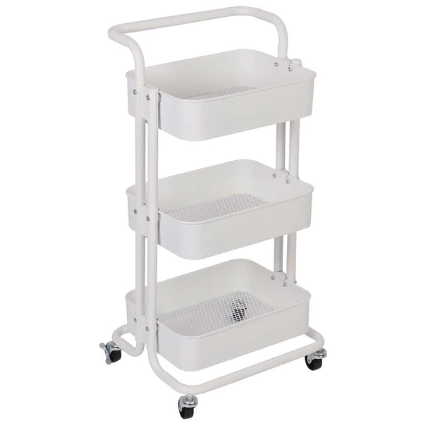 Carrello Trolley Cucina in Metallo 3 Ripiani 43x36x85 4 Ruote Salvaspazio Bianco prezzo