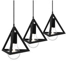 Lampadario Lampada Sospensione Piramide 18cm Design Moderno Paralume Nero-3