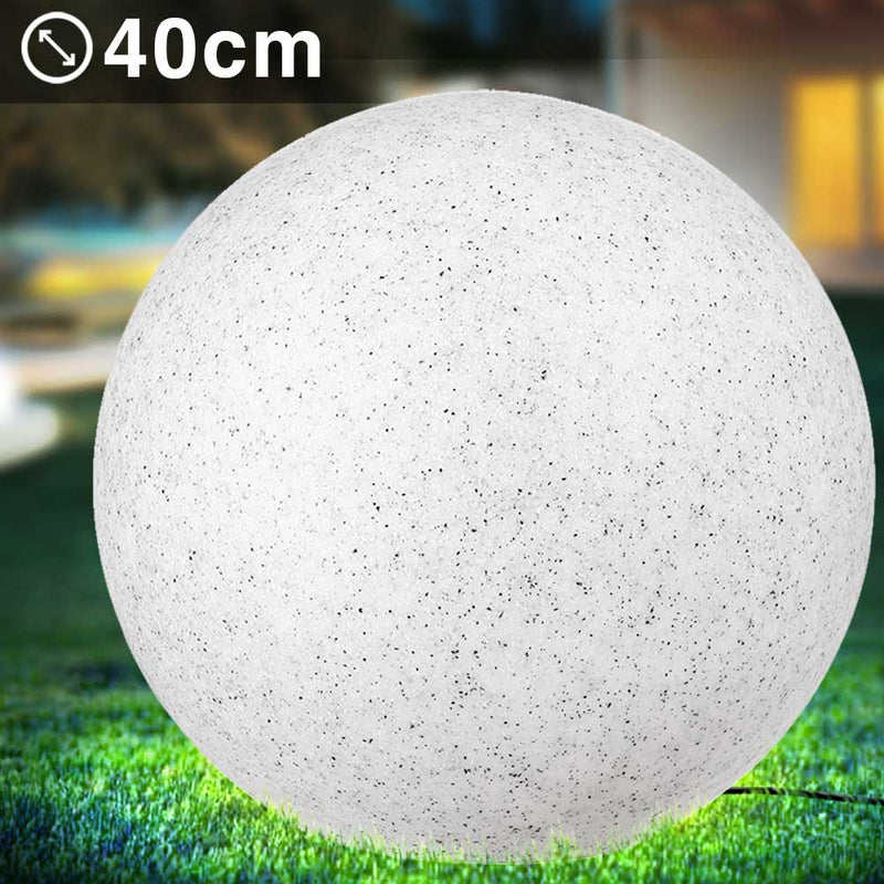 Lampada Sfera Giardino 40cm Luce Illuminazione Esterno Attacc E27 Effetto Pietra-1