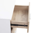 Comodino Mobiletto Cassettiera 3 Cassetti Design Moderno in legno MDF Bianco-5