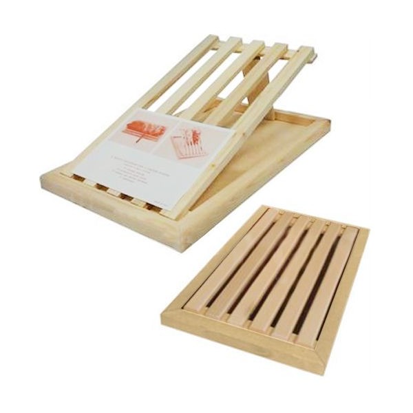 sconto Tagliere Per Pane In Legno Con Raccogli Briciole e Griglia Removibile 39 x 23 cm