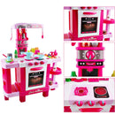 Cucina Giocattolo Bambini con Luci e Suoni 34 Accessori Gioco 87x78x29cm Rosa-2