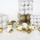 Confezione 100 Palline Natale Oro e Bianco Diametro 3/4/6 cm Addobbo Natalizio-2