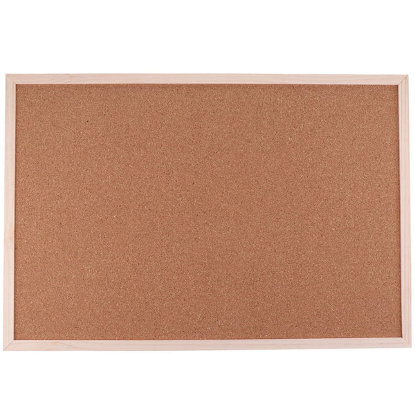 prezzo Bacheca in Sughero Rettangolare con Cornice in Legno da Parete 70x50x1.6 cm