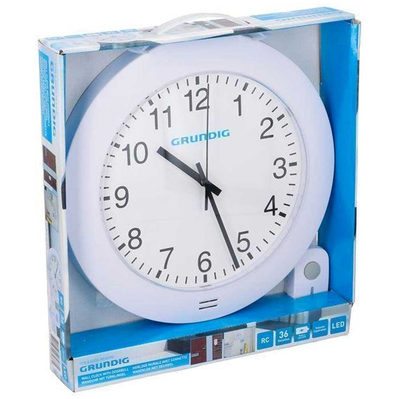 Orologio da Parete con Campanello Wireless Ø29 cm Grundig Bianco-3