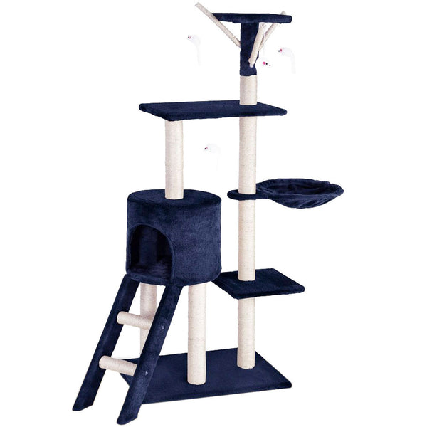 acquista Tiragraffi per Gatti Albero Sisal Parco Giochi Gioco Gatto Tira Graffi Blu Scuro