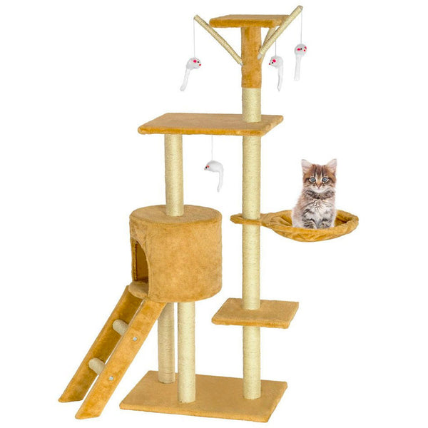 Tiragraffi per Gatti Albero Sisal Parco Giochi Gioco x Gatto Tira Graffi Beige acquista