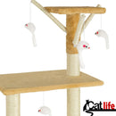 Tiragraffi per Gatti Albero Sisal Parco Giochi Gioco x Gatto Tira Graffi Beige-3