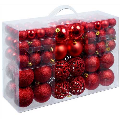 Confezione 100 Palline Natale Colore Rosso Diametro 3/4/6 Cm Addobbo Natalizio acquista