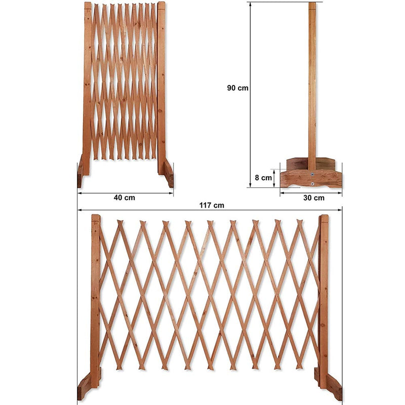 Recinzione Recinto Cani Legno Cancello Divisorio Regolabile 117cm Pieghevole-5