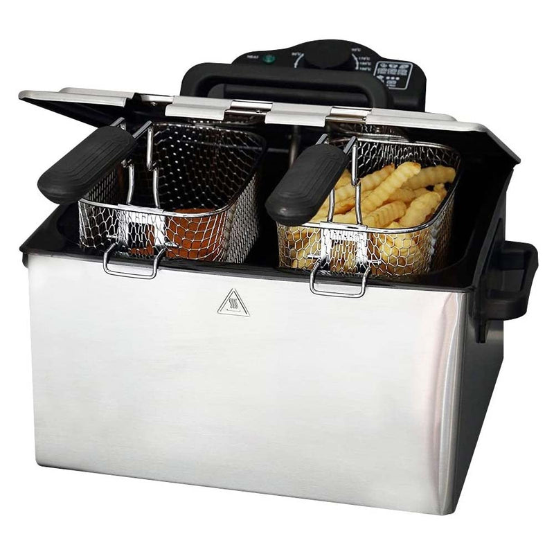 Friggitrice Elettrica Professionale Acciaio Inox 3 Cestelli 2000W 5 litri Alpina Alpina-4