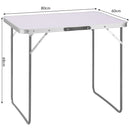 Tavolo Campeggio Picnic Alluminio 60x80x68 cm Pieghevole Maniglia per Trasporto-5