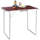 Tavolo Campeggio Picnic con Maniglia Effetto Legno 60x80x68cm Pieghevole Esterni-1