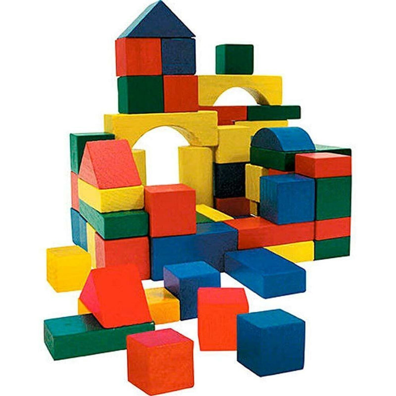 Playset Costruzioni in Legno 50 Mattoncini Giocattolo Bambini Gioco Educativo-5