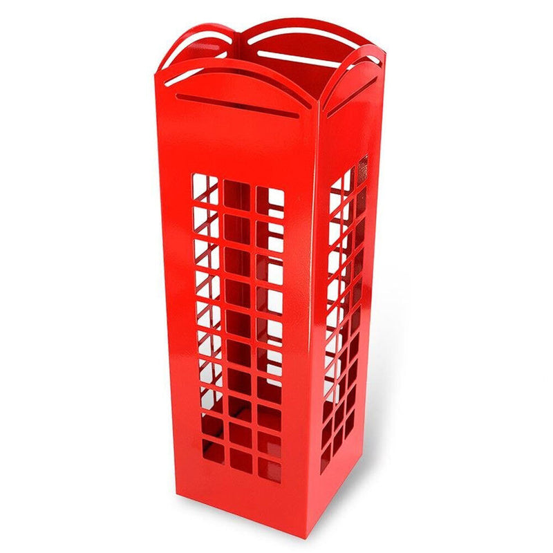 Portaombrelli in Metallo Design Quadrato Stand Rosso London-2