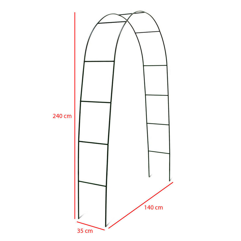 Arco da Giardino Supporto per Rose Piante Rampicanti in Metallo Altezza 240 cm-4