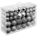 Confezione 100 x Palline Natale Colore Silver Diametro 3/4/6 cm Addobbi Natalizi-2