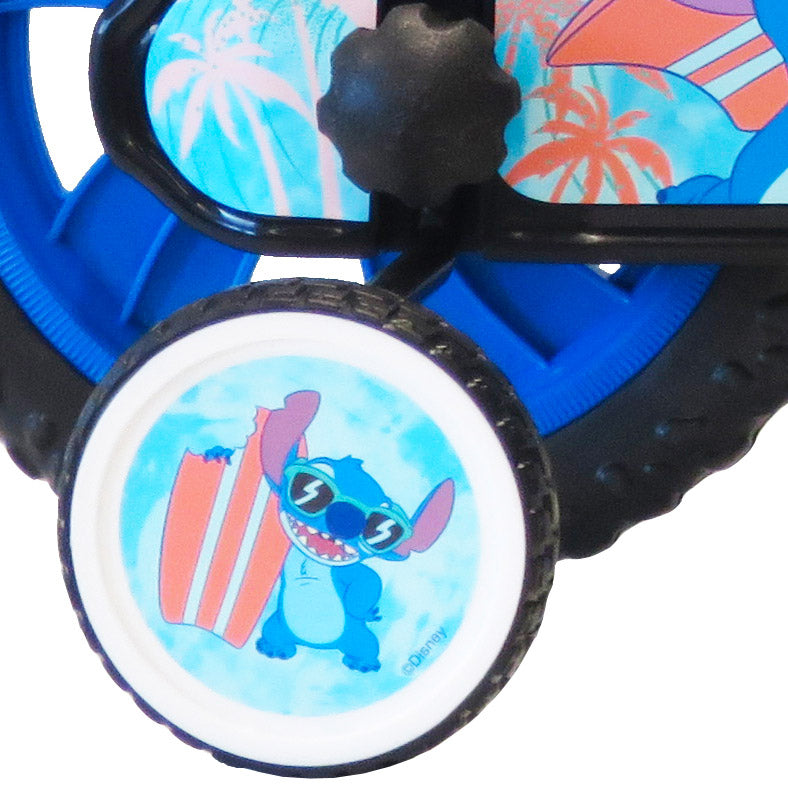 Bicicletta per Bambino 12” 1 Freno Gomme in Eva con Licenza Disney Stitch Blu-5