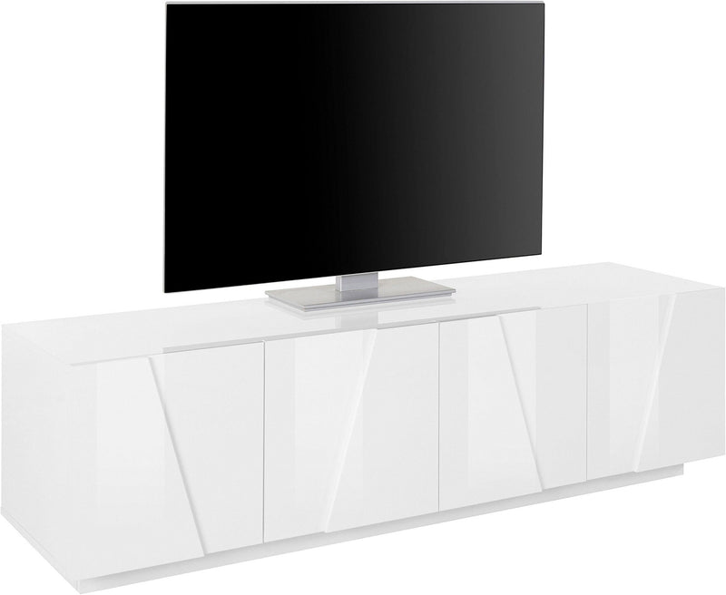 Mobile TV 4 Ante 162,4x44,2x46 cm Ping Bianco Lucido-1