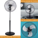 Ventilatore a Piantana 3in1  Base Tonda Pala 40 cm Oscillante - 60W - 3 Velocità-4