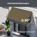 Tenda da Sole a Bracci con Apertura Manuale 150x120 cm Inclinazione e Protezione UV30+ Grigio-5