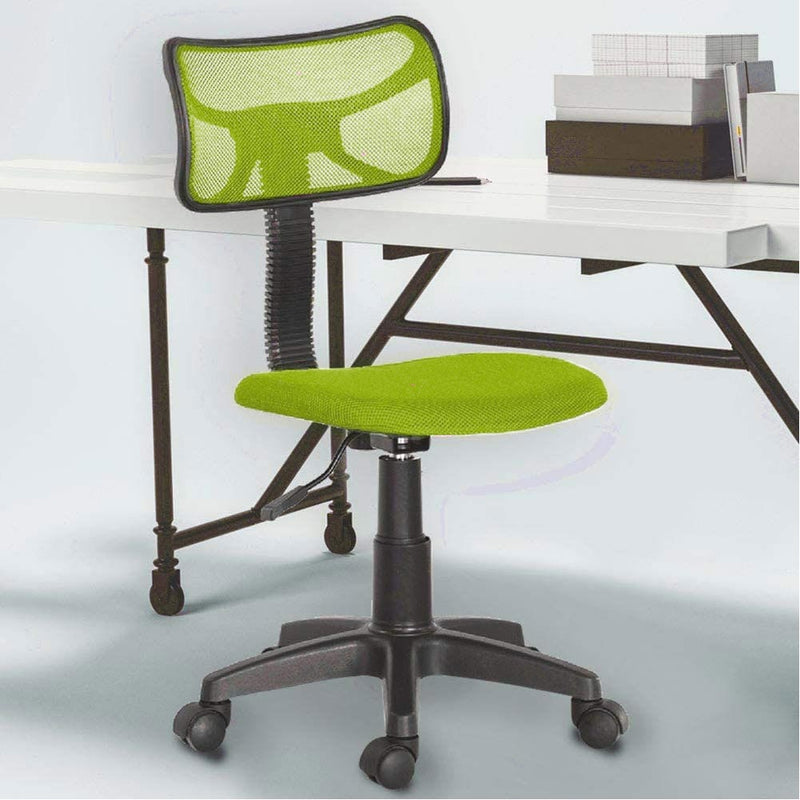 Sedia Girevole 5 Ruote Ufficio Cameretta Scrivania Schienale Ergonomico Verde-2