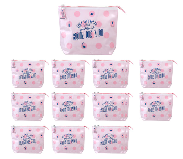 Set 12 Beauty Case per Bambini 28x7,5x21 cm per Trucchi da Viaggio Shiny Rosa prezzo