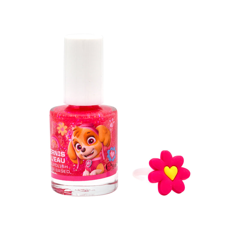 Set 18 Smalti con Anello per Bambini a Base Acqua 9ml Paw Patrol Rosa-2