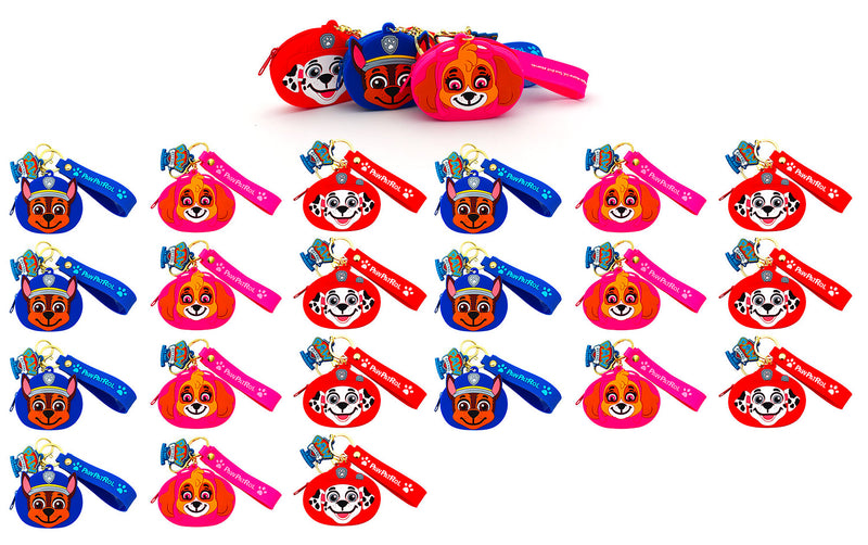 Set 24 Portamonete per Bambini in Silicone Paw Patrol Rosa Blu e Rosso-1