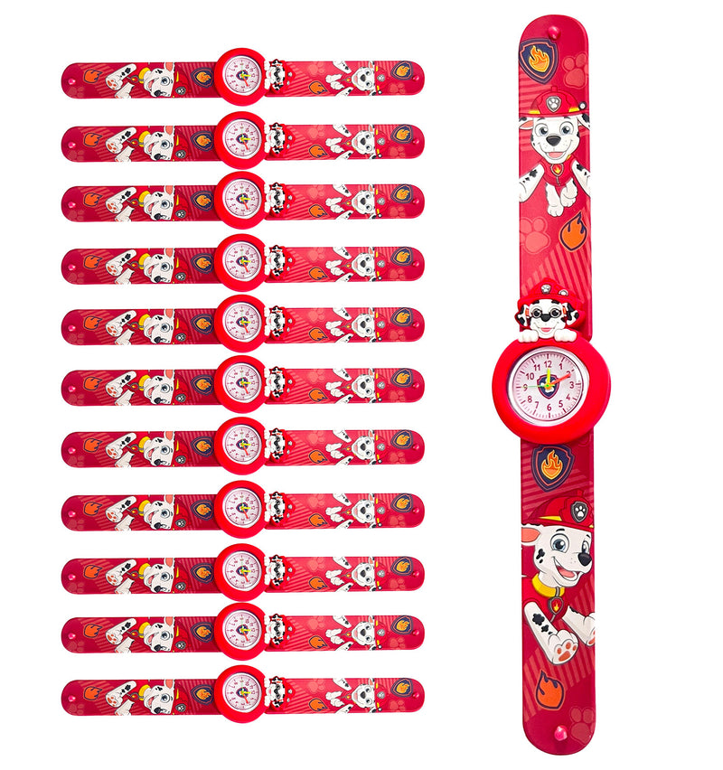 Set 12 Orologi da Polso Bracciale per Bambini Paw Patrol Rosso-1