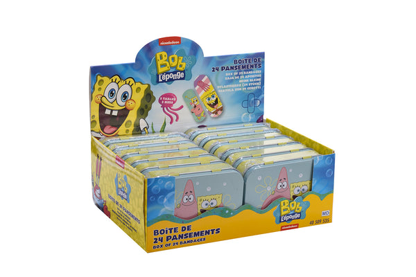 Set 12 Box Spongebob per Bambini con 24 Cerotti Ciascuno 2 Misure in Metallo sconto