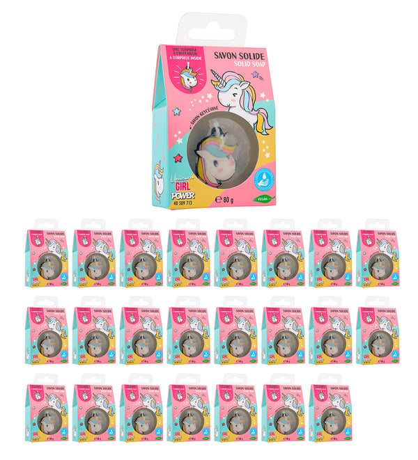 Set 24 Saponette Unicorno per Bambini 80 gr con Sorpresa Portachiavi Interno sconto