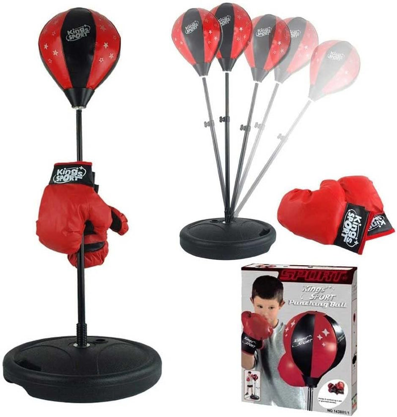 Set Boxe Giocattolo per Bambini con Sacco da Pugilato da Terra e Guantoni-2