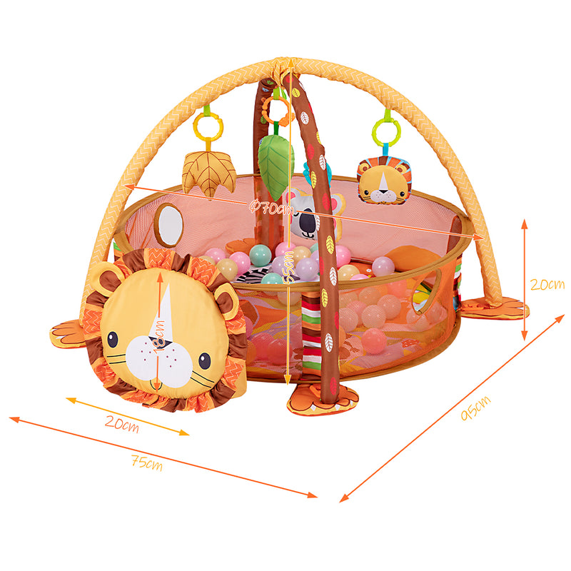 Palestrina Box Tappeto Neonato Bambino Leoncino Fitch Baby con Recinto Palline-4