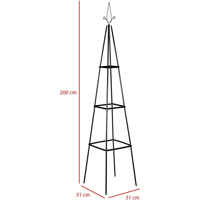 Supporto per Piante Rampicanti Obelisco Arco da Decorazione Giardino Torre H 2Mt-2