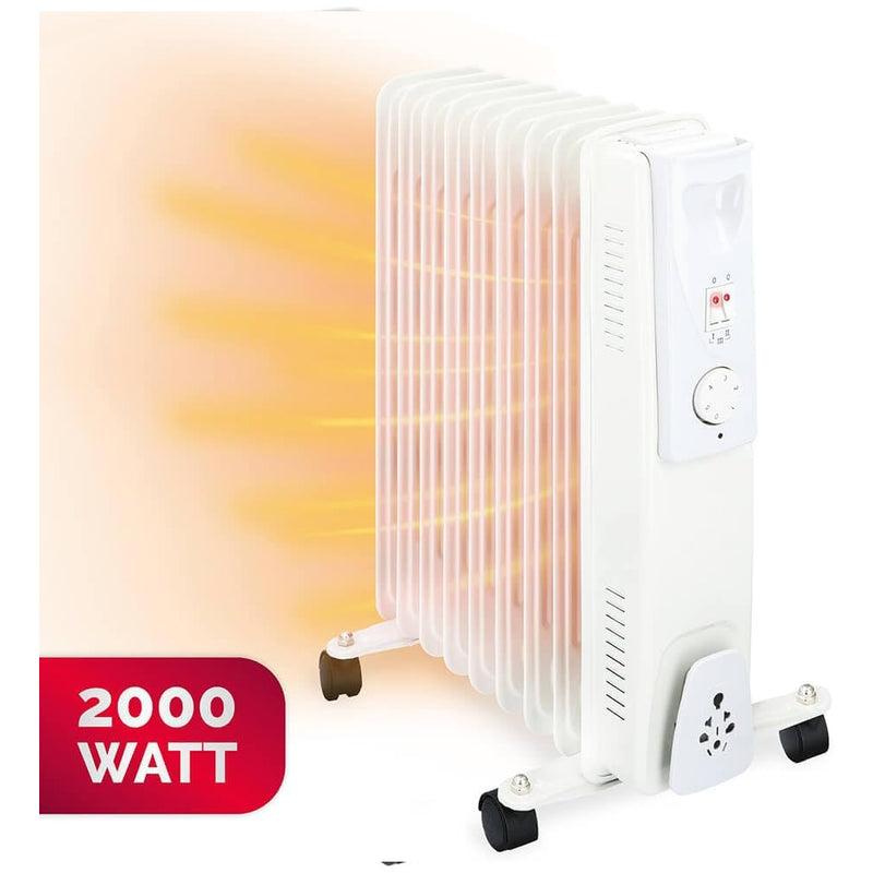 Stufa Termosifone ad Olio 9 Elementi 2000W Termostato Regolabile e Ruote Alpina-5