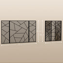 Parascintille con Antine 135x1,2x85 cm Pieghevole a 3 Pannelli Design Geometrico in Acciaio Nero-3