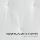 Testiera Letto Matrimoniale Imbottita Design a Bottoni 160x7x120 cm in Pelle PU Bianca-5