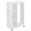 Armadio Guardaroba con Ruote in Legno 80x40x128 cm Bianco -1