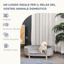 Cuccia Divano per Cani e Gatti Taglia Piccola 86x55x33 cm Grigio Chiaro -7