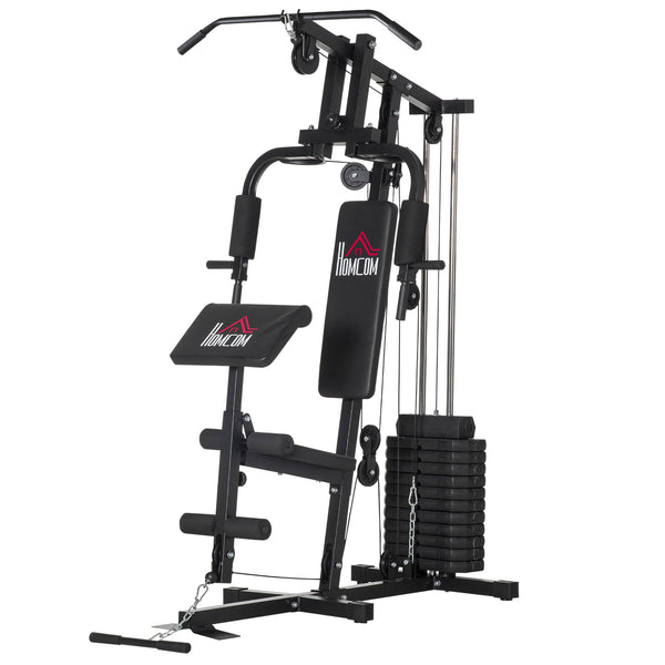 acquista Stazione Fitness con Seduta e Schienale Imbottiti 135x103x210 cm in Acciaio e PU Nero