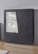 Vetrina 2 Ante 120x43x146 cn Vega Grigio Ardesia  -1