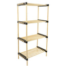 Scaffale Modulare Multiuso Bagno Mensole 4 ripiani Bambù Salvaspazio 48x28x93cm-1