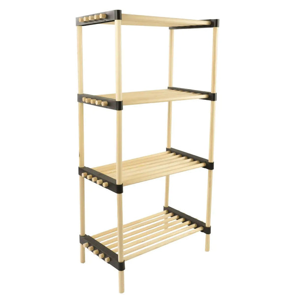 Scaffale Modulare Multiuso Bagno Mensole 4 ripiani Bambù Salvaspazio 48x28x93cm sconto