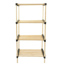 Scaffale Modulare Multiuso Bagno Mensole 4 ripiani Bambù Salvaspazio 48x28x93cm-2