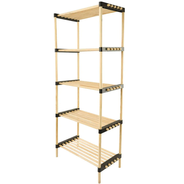 Scaffale Modulare Multiuso Bagno Mensole 5 ripiani Bambù Salvaspazio 28x49x127cm prezzo