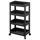 Carrello Salvaspazio Cucina Bagno Scaffale Portaoggetti Multiuso Nero 4 Ripiani-1