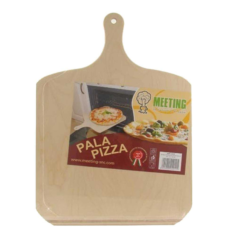 Pala per Pizza da Forno Fornetto Tagliere Legno Multistrato con Manico 49x36cm-2